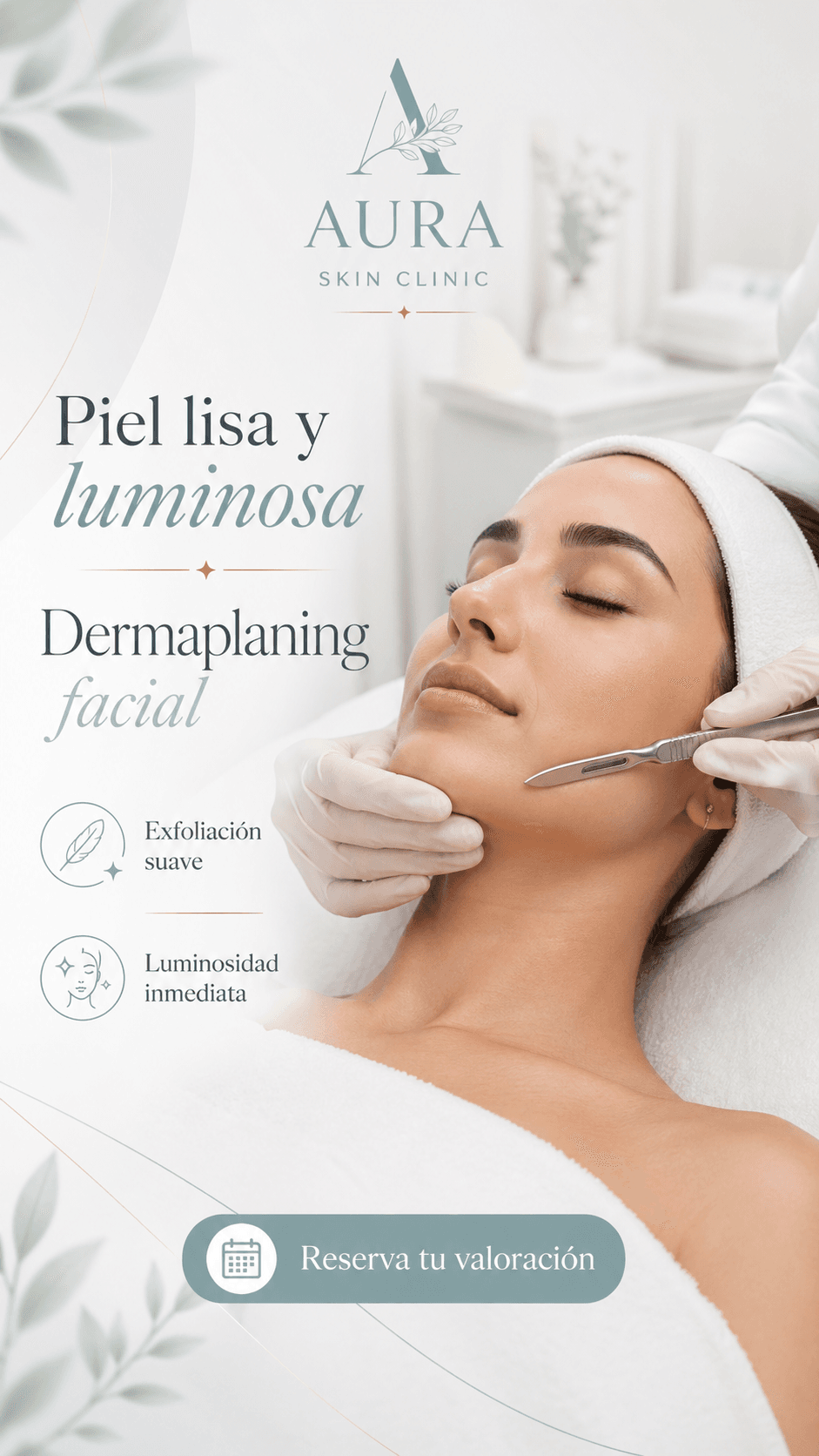 "Dermaplaning facial para una piel lisa y luminosa. Exfoliación suave, luminosidad inmediata."